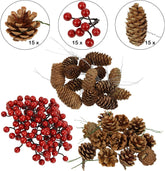 Natuurlijke Kerst Tafeldecoratie – Besjes & Dennenappels | Advent Versiering & DIY Kerstkrans Decoratie